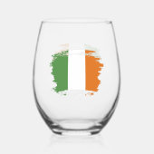 アイルランド国旗 ステムなしワイングラス (正面)