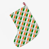 アイルランド国旗 タイル柄 個人名入り ラージクリスマスストッキング (裏面 (吊り時))