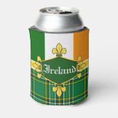 アイルランド国旗、タータンチェックカスタマイズ、名前 缶クーラー (缶裏面)