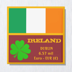 アイルランド国旗、ダブリン&アイルランド、旅行/スポーツファン マグネット