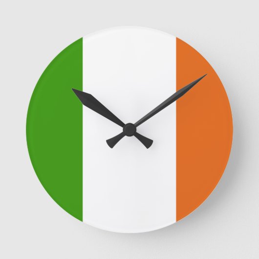 アイルランド国旗 ラウンド壁時計 (正面)