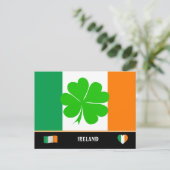 アイルランド国旗 & ラッキークローバー / アイルランド ポストカード (スタンド正面)