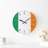 アイルランド国旗 ラージ壁時計 (ホーム)