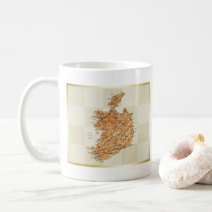 アイルランド国旗+地図マグカップ コーヒーマグカップ