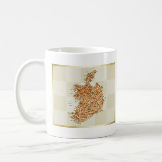 アイルランド国旗+地図マグカップ コーヒーマグカップ (左)