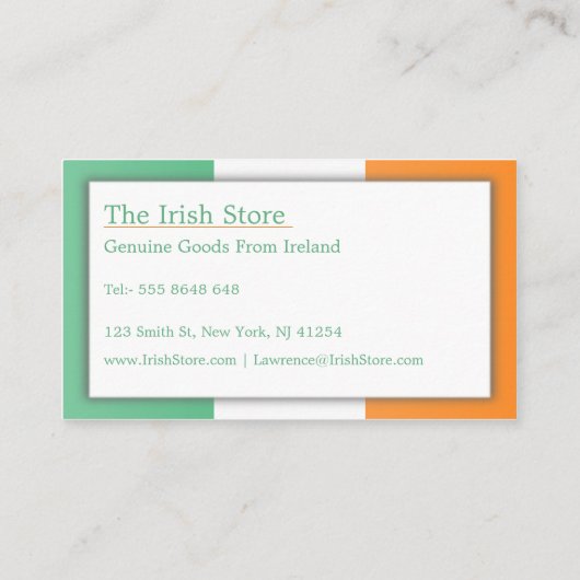 アイルランド国旗、完全にカスタマイズ可能な名刺 名刺 (裏面)