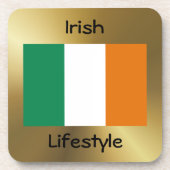 アイルランド国旗+文字コースター コースター (正面)