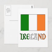 アイルランド国旗＆文字 ポストカード (正面/裏面)