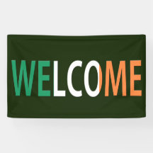 アイルランド国旗(h) bnrcntにオーバーレイされた歓迎