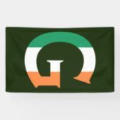 アイルランド国旗(V)の上に重ねられたGモノグラム 横断幕 (横)