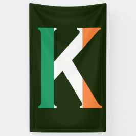 アイルランド国旗(v) bnrcntにオーバーレイされたKモノグラム 横断幕