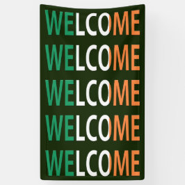 アイルランド国旗(v) bnrtにオーバーレイされた歓迎 横断幕