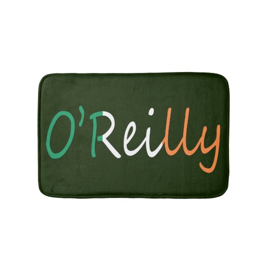 アイルランド国旗bmcntにオーバーレイされた任意の名前 バスマット (正面)