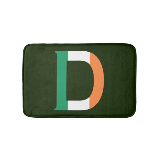 アイルランド国旗bmcntにオーバーレイされたDモノグラム バスマット (正面)