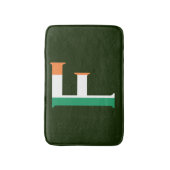 アイルランド国旗bmcntにオーバーレイされたFモノグラム バスマット (正面縦)