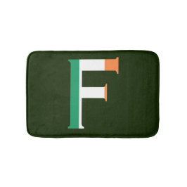 アイルランド国旗bmcntにオーバーレイされたFモノグラム バスマット