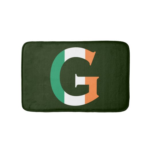アイルランド国旗bmcntにオーバーレイされたGモノグラム バスマット (正面)