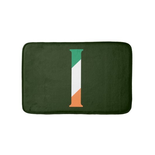 アイルランド国旗bmcntにオーバーレイされたIモノグラム バスマット (正面)
