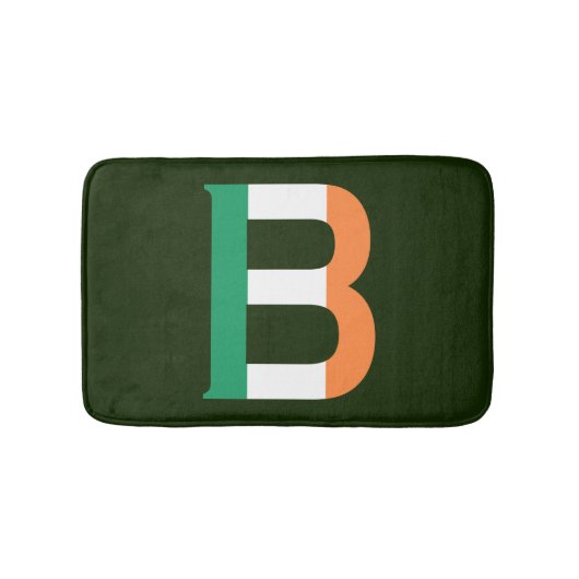 アイルランド国旗bmcntの上にBモノグラム バスマット (正面)
