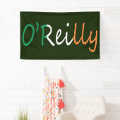 アイルランド国旗bnrcnのバナーにオーバーレイされた任意の名前 横断幕 (インサイチュ)