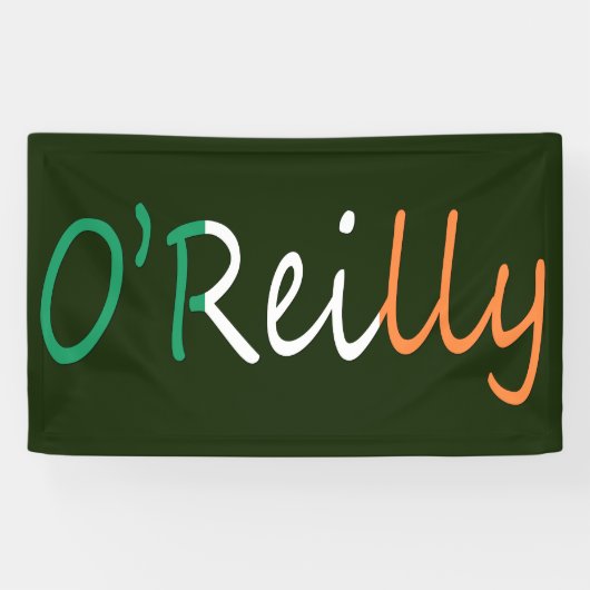 アイルランド国旗bnrcnのバナーにオーバーレイされた任意の名前 横断幕 (横)