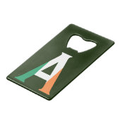 アイルランド国旗bocntに覆われたモノグラム クレジットカード栓抜き (正面アングル)