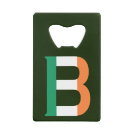 アイルランド国旗bocntの上にBモノグラム クレジットカード栓抜き