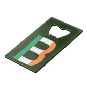 アイルランド国旗bocntの上にBモノグラム クレジットカード栓抜き (裏面アングル)