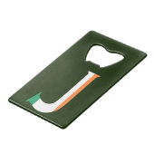 アイルランド国旗bocntの上にJモノグラム クレジットカード栓抜き (裏面アングル)