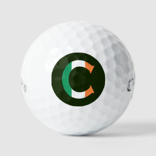 アイルランド国旗css gbcntにオーバーレイされたCモノグラム ゴルフボール