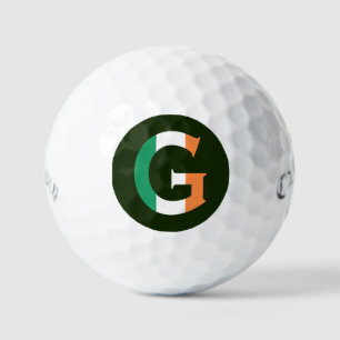 アイルランド国旗css gbcntにオーバーレイされたGモノグラム ゴルフボール