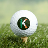 アイルランド国旗css gbcntにオーバーレイされたKモノグラム ゴルフボール (インサイチュ 木)