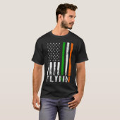 アイルランド国旗FLYNNファミリーアメリカ国旗 Tシャツ (正面フル)