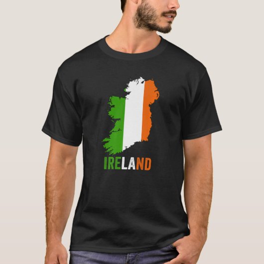 アイルランド国旗I love Irelandプライドマップ男性と女性の子供 Tシャツ (正面)
