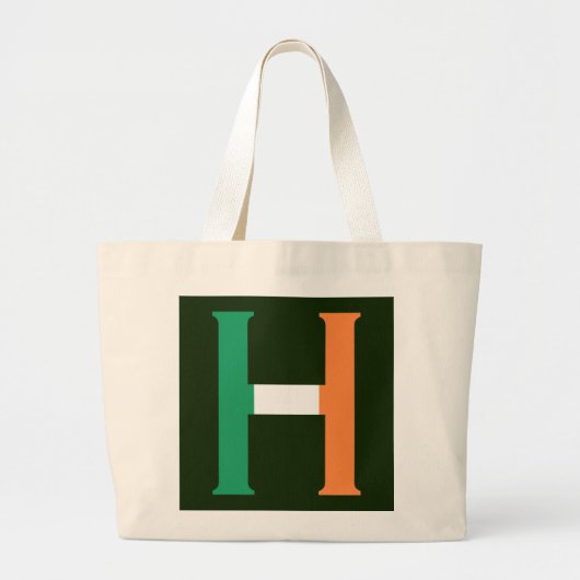 アイルランド国旗jtcntにHモノグラム ラージトートバッグ (正面)