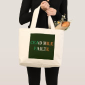 アイルランド国旗jtcntのCead Mile Failte ラージトートバッグ (正面(商品))