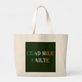 アイルランド国旗jtcntのCead Mile Failte ラージトートバッグ (裏面)