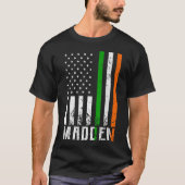 アイルランド国旗MADDENファミリーアメリカ国旗 Tシャツ (正面)