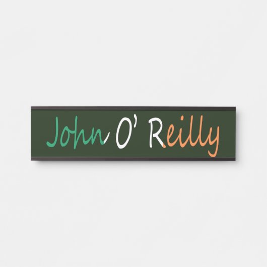 アイルランド国旗Npcntに上書きされた任意の名前 サインプレート (正面)