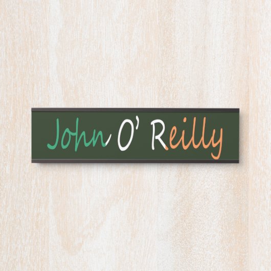 アイルランド国旗Npcntに上書きされた任意の名前 サインプレート (正面)