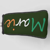 アイルランド国旗pccntにオーバーレイされた任意の名前 ゴルフヘッドカバー (正面)