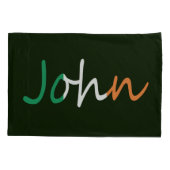 アイルランド国旗pccntにオーバーレイされた任意の名前 枕カバー (裏面)