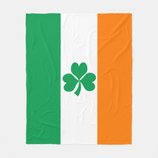 アイルランド国旗Shamrock中 フリースブランケット (正面)