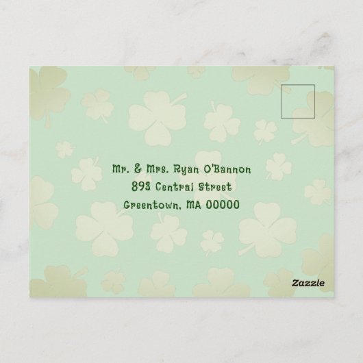 アイルランド国旗St. Paddys Dayはがきグリーティング ポストカード (裏面)