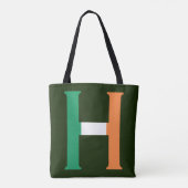 アイルランド国旗stcntに覆われたHモノグラム トートバッグ (裏面)