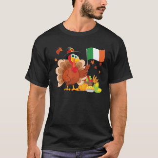 アイルランド国旗Thanksgivingアイルランドかわいいトルコ家族 Tシャツ
