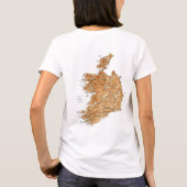 アイルランド国旗x地図Tシャツ Tシャツ (裏面)