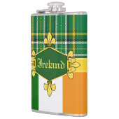 アイルランド国民タータンチェック、カスタマイズ国旗、名前 フラスク (左)