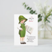 アイルランド地図とヴィンテージ聖パトリックの日の少年 ポストカード (スタンド正面)