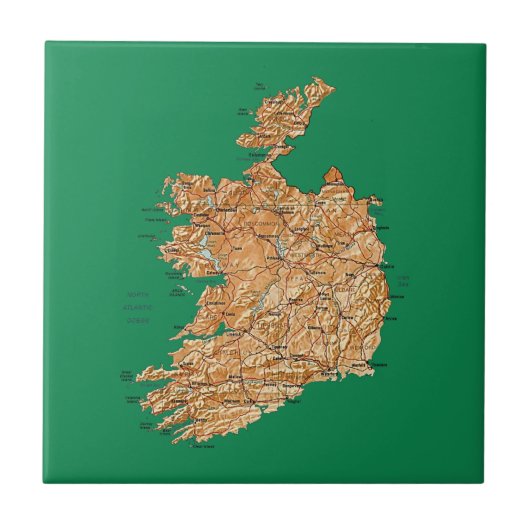 アイルランド地図タイル タイル (正面)